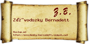 Závodszky Bernadett névjegykártya