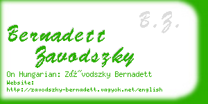 bernadett zavodszky business card